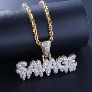 Icy Savage Letter Pendant - Shark & Sapphire